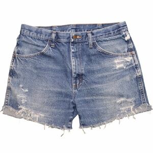 Rustler Distressed Cutoff Denim Shorts. Womens 32" Waist 4" Inseam